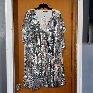 Silver sequin dress